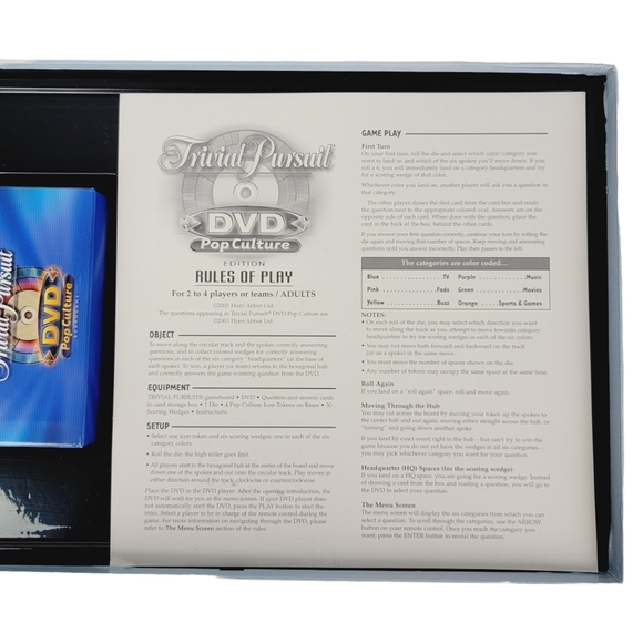 Trivial Pursuit DVD Pop Culture Board Game Parker Brothers 2003 Edition - Picture 8 of 12